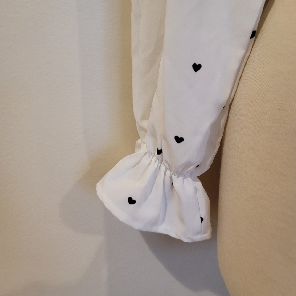 Milk & Honey Boutique puff Sleeves heart wrap crop top s… - Picture 16 of 17